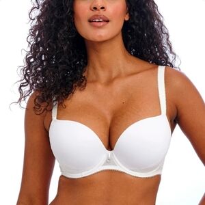 Freya bra 38H white lace molded Fascinate underwired plunge plus size new $66